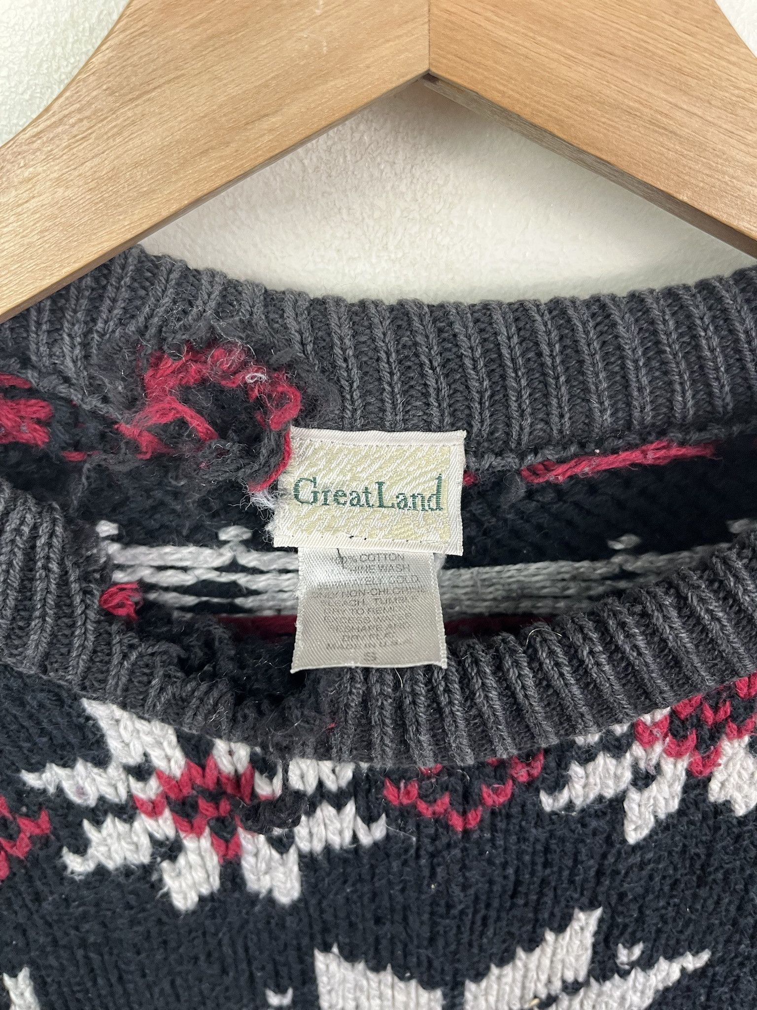 Other Vintage 1990s Greatland Thick Knit Sweater Jumping Stags Striped Knit Sweater Distressed Size S Size US S / EU 44-46 / 1 - 2 Thumbnail