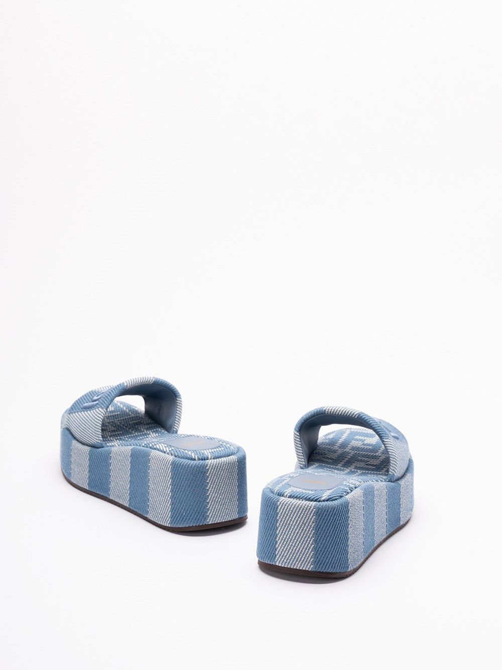 Fendi `FF` Denim Slides Size US 9 / IT 39 - 3 Thumbnail