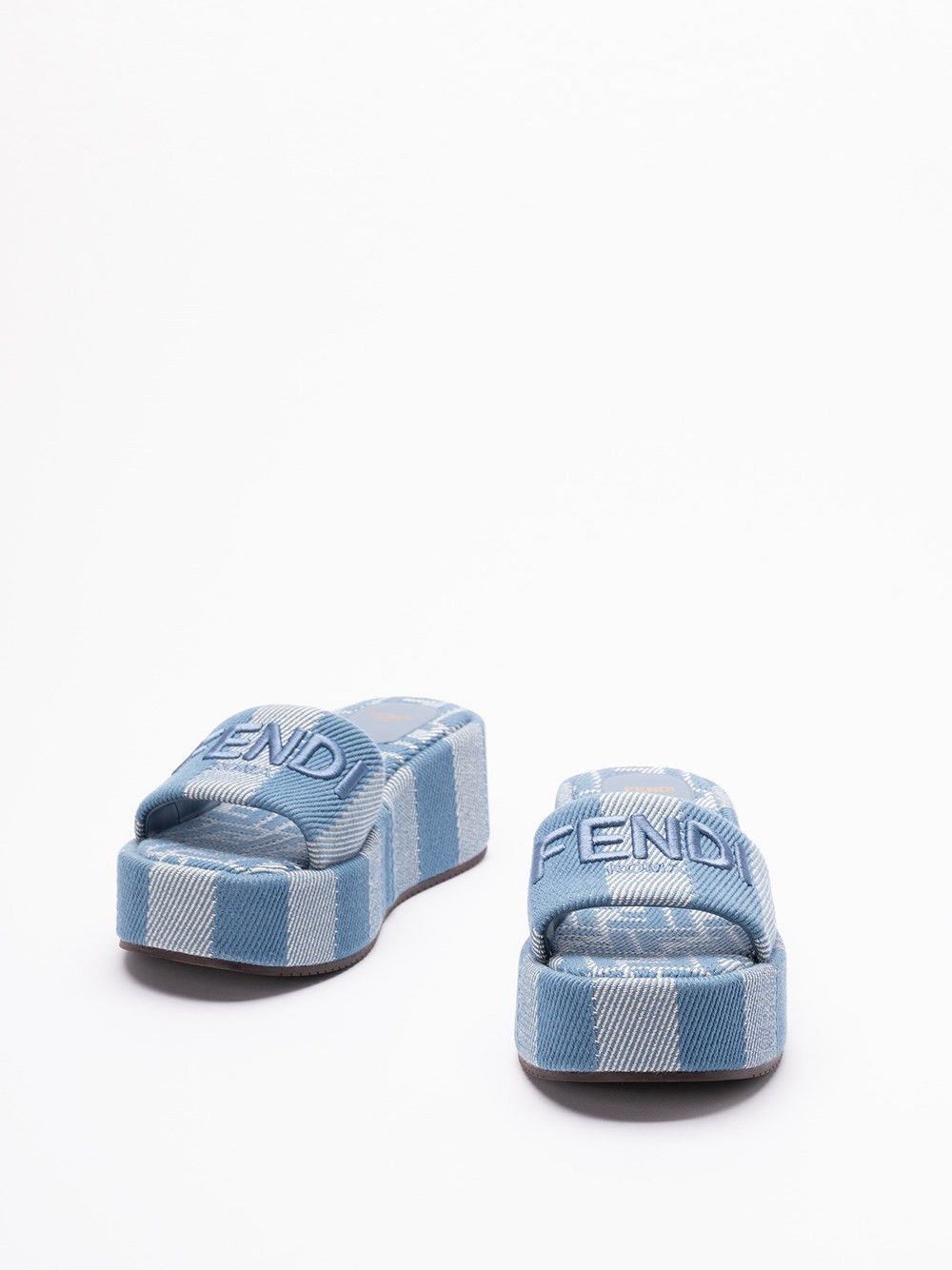 Fendi `FF` Denim Slides Size US 9 / IT 39 - 2 Thumbnail