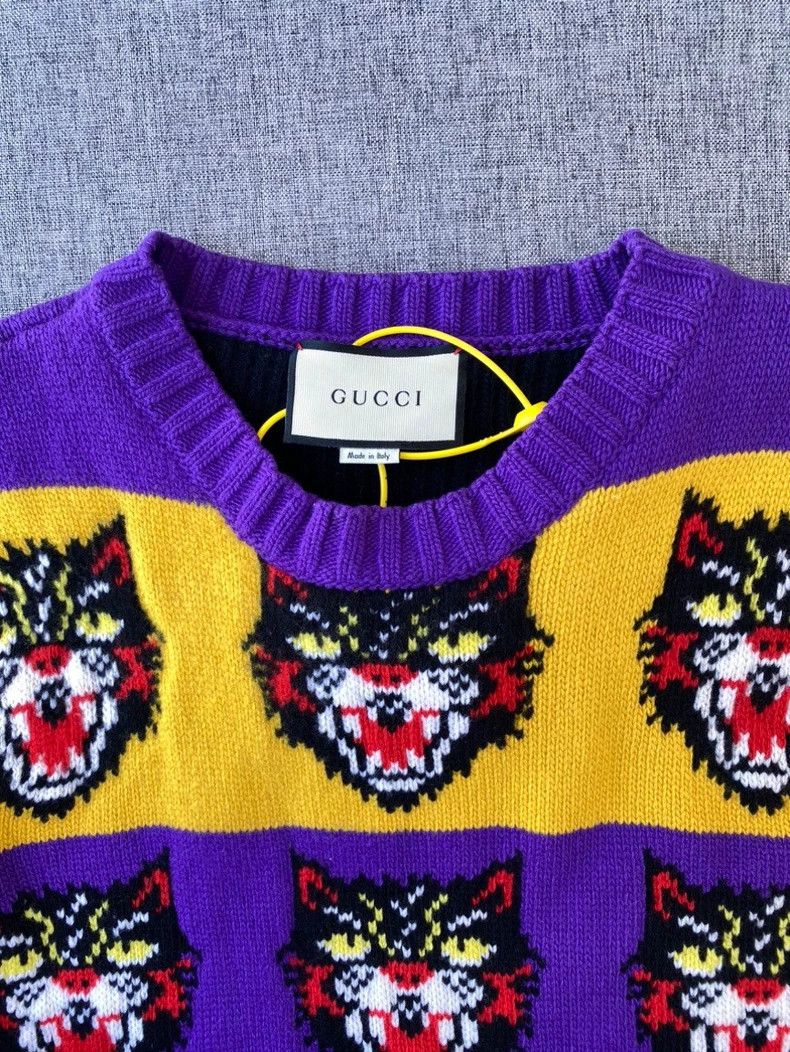 Gucci Gucci Animal Pattern Knit Sweater Coat-yf Size US L / EU 52-54 / 3 - 5 Thumbnail