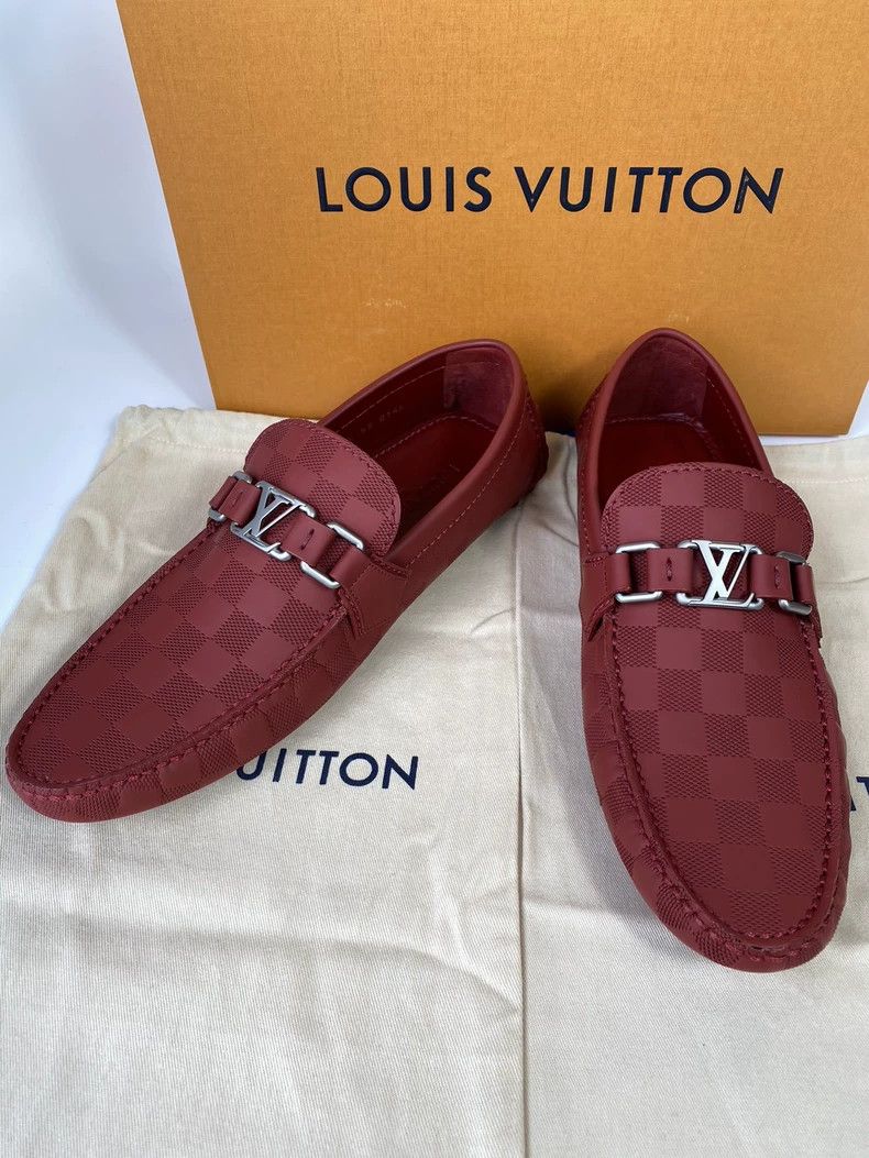 Louis Vuitton Louis Vuitton Red Checkered Loafers Size 6.5-yf Size US 6.5 / EU 39-40 - 3 Thumbnail