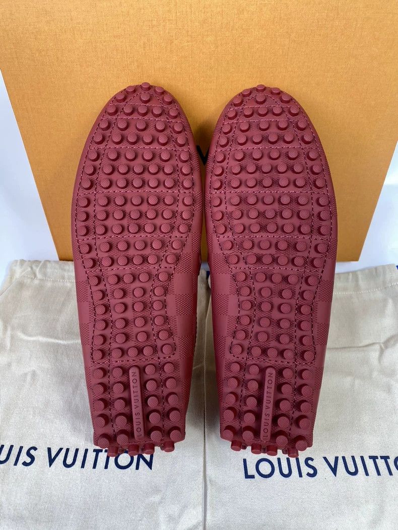 Louis Vuitton Louis Vuitton Red Checkered Loafers Size 6.5-yf Size US 6.5 / EU 39-40 - 4 Thumbnail