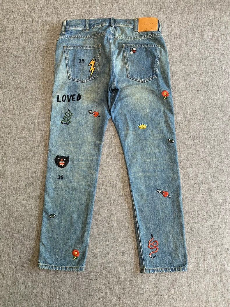 Gucci Gucci Patterned Denim Pants Size 32-yf Size US 32 / EU 48 - 2 Thumbnail