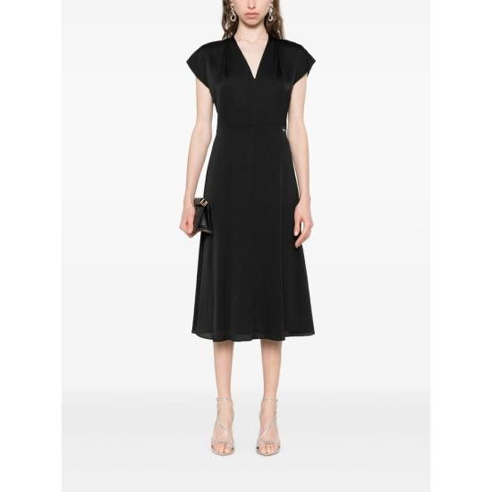 Womens Dresses Calvin Klein Black V Neck Dress Buy Calvin Klein