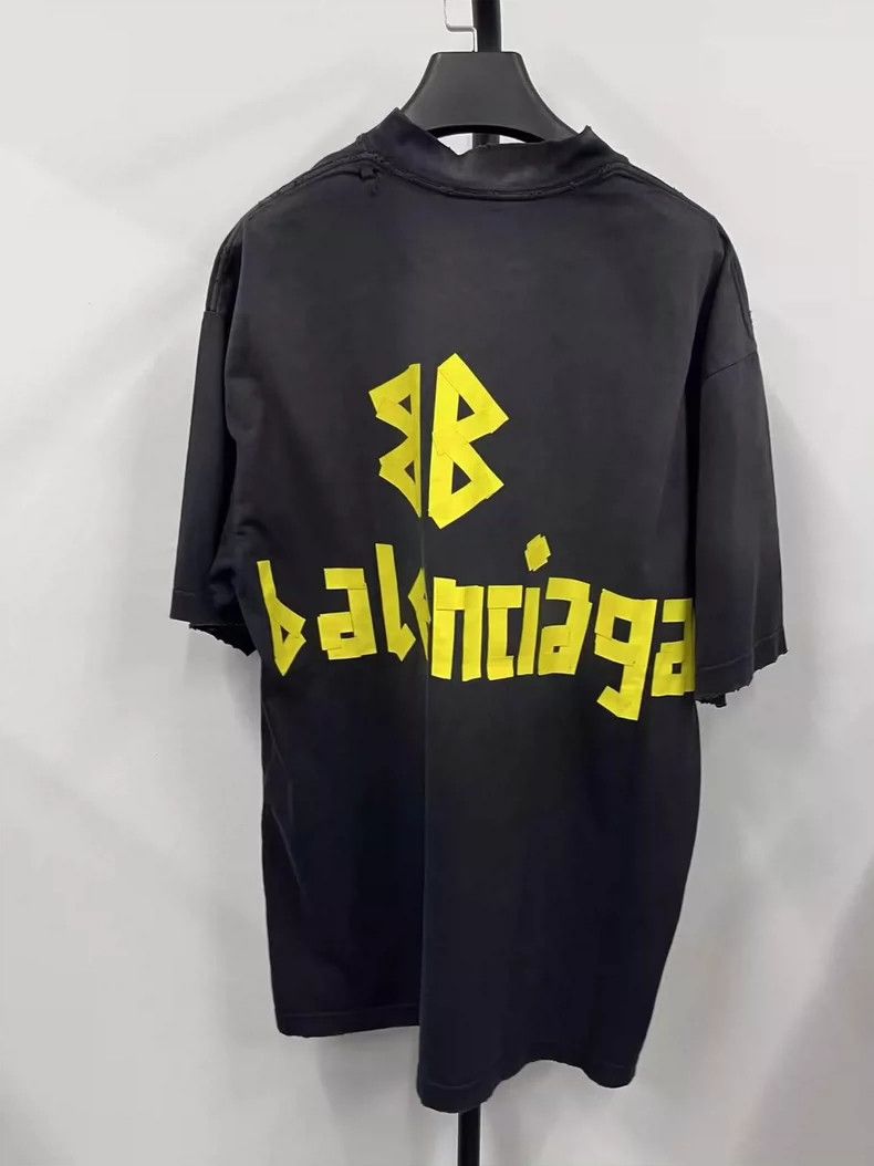 Balenciaga Balenciaga Logo Print Knit Short Sleeve T-Shirt-yf Size US XS / EU 42 / 0 - 2 Thumbnail