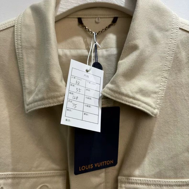 Louis Vuitton Louis Vuitton Beige Denim Jacket with Logo-yf Size US L / EU 52-54 / 3 - 2 Thumbnail