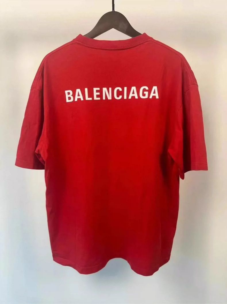 Balenciaga Balenciaga Red Logo Short Sleeve T-Shirt-yf Size US M / EU 48-50 / 2 - 2 Thumbnail