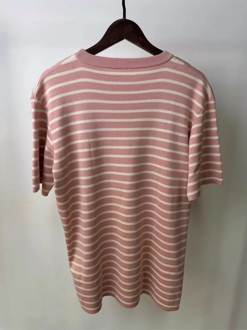 Dior Dior Striped Knit Short Sleeve Shirt-yf Size US M / EU 48-50 / 2 - 2 Thumbnail