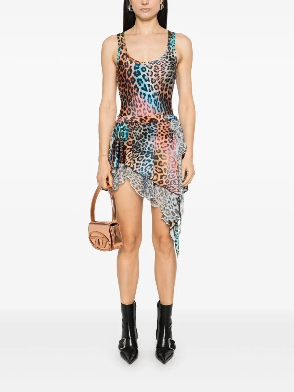 Diesel `D-Opera-Q1` Mini Dress Size L / US 10 / IT 46 - 2 Thumbnail
