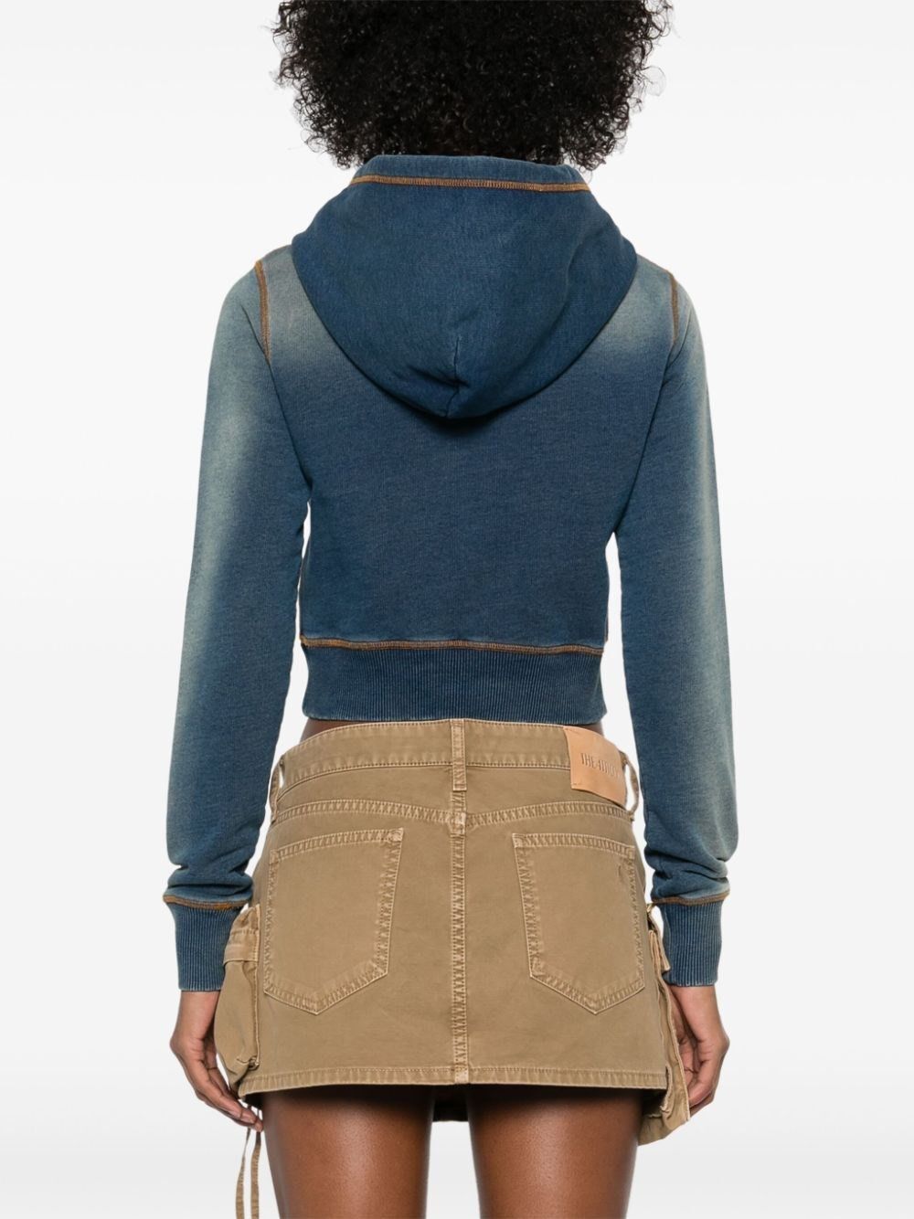 Diesel `F-Slimmy-Hood-Q1` Cropped Hoodie Size L / US 10 / IT 46 - 4 Thumbnail