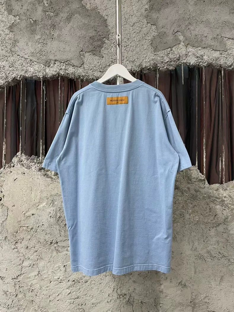 Louis Vuitton Louis Vuitton Blue Short Sleeve Shirt-yf Size US XL / EU 56 / 4 - 2 Thumbnail