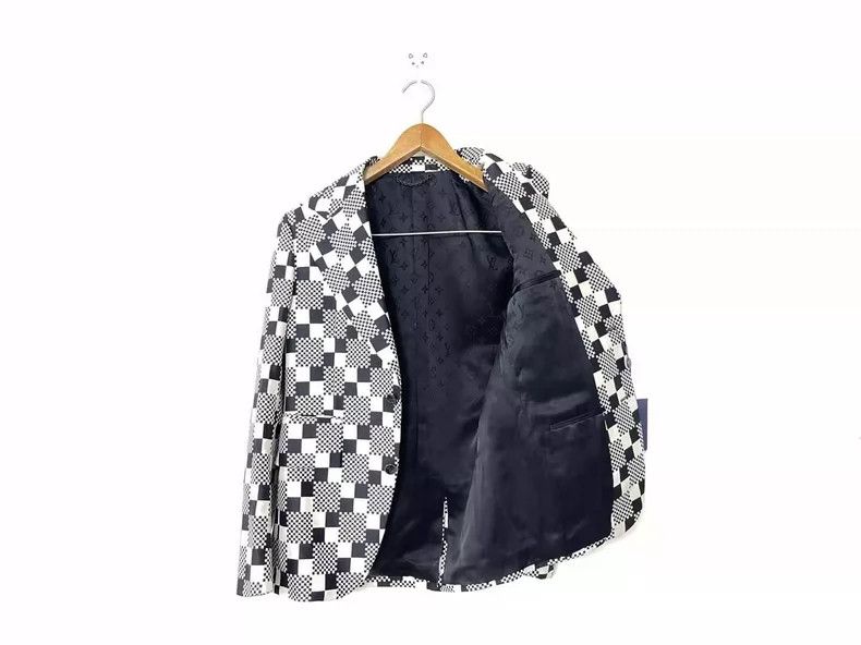 Louis Vuitton Louis Vuitton Black and White Checkered Blazer-yf Size US L / EU 52-54 / 3 - 5 Thumbnail