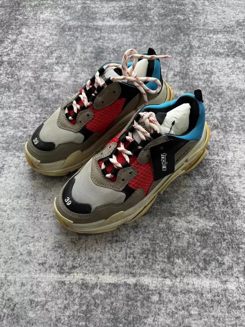 Balenciaga Balenciaga Triple S Dad Sneakers Red Blue-yf Size US 7.5 / EU 40-41 - 3 Thumbnail