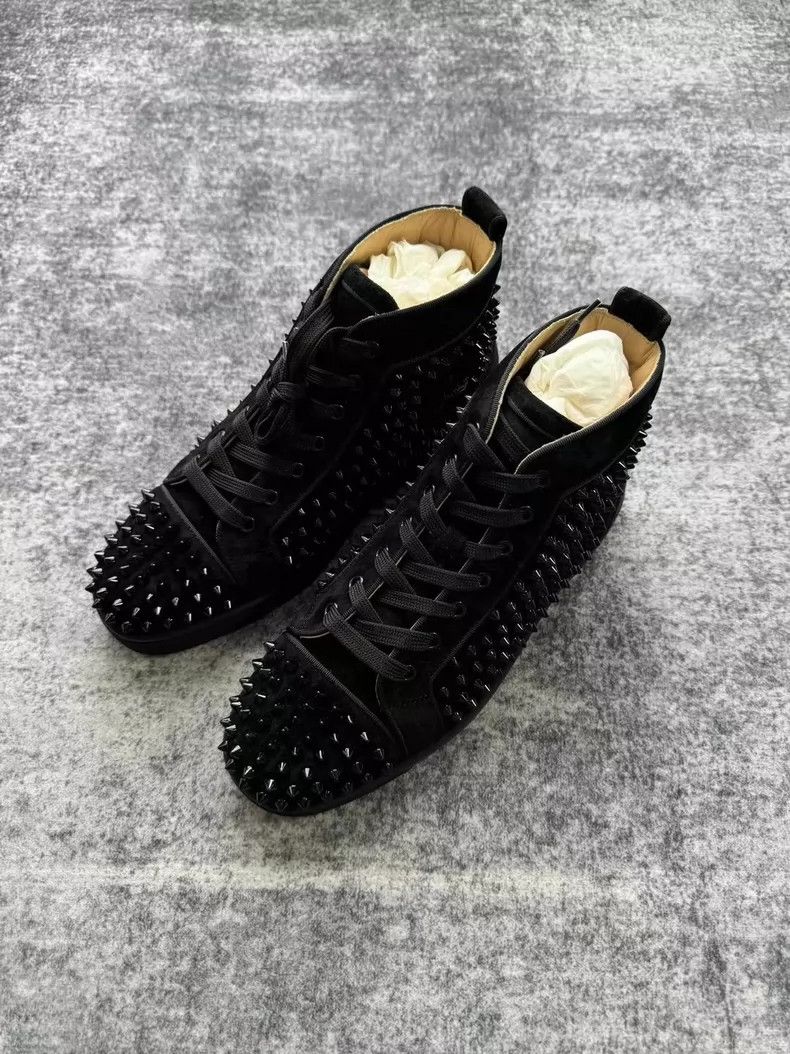 Christian Louboutin Christian Louboutin Black High-Top Sneakers-yf Size US 8.5 / EU 41-42 - 2 Thumbnail