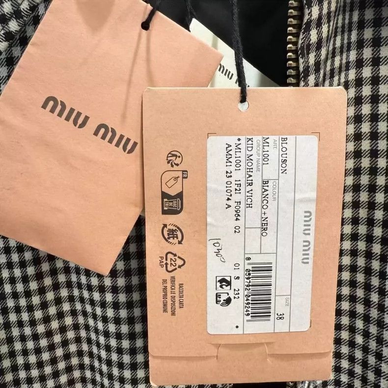 Miu Miu Miumiu New Gingham Check Pattern Jacket-yf Size US M / EU 48-50 / 2 - 3 Thumbnail
