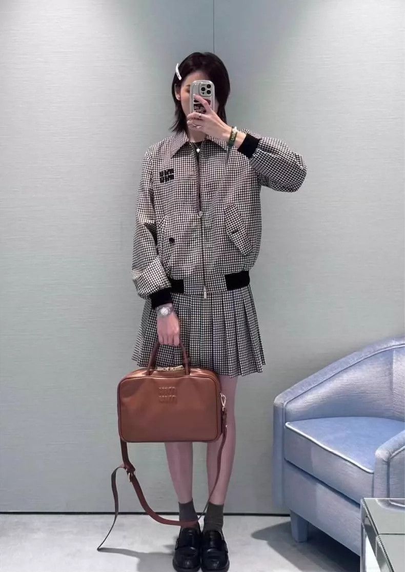 Miu Miu Miumiu New Gingham Check Pattern Jacket-yf Size US M / EU 48-50 / 2 - 8 Thumbnail