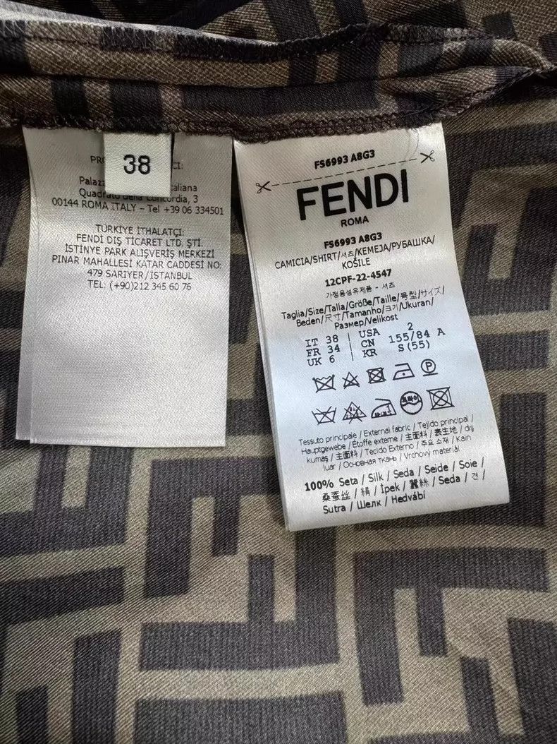 Fendi Fendi Silk Printed Sleep Shirt-yf Size US M / EU 48-50 / 2 - 3 Thumbnail