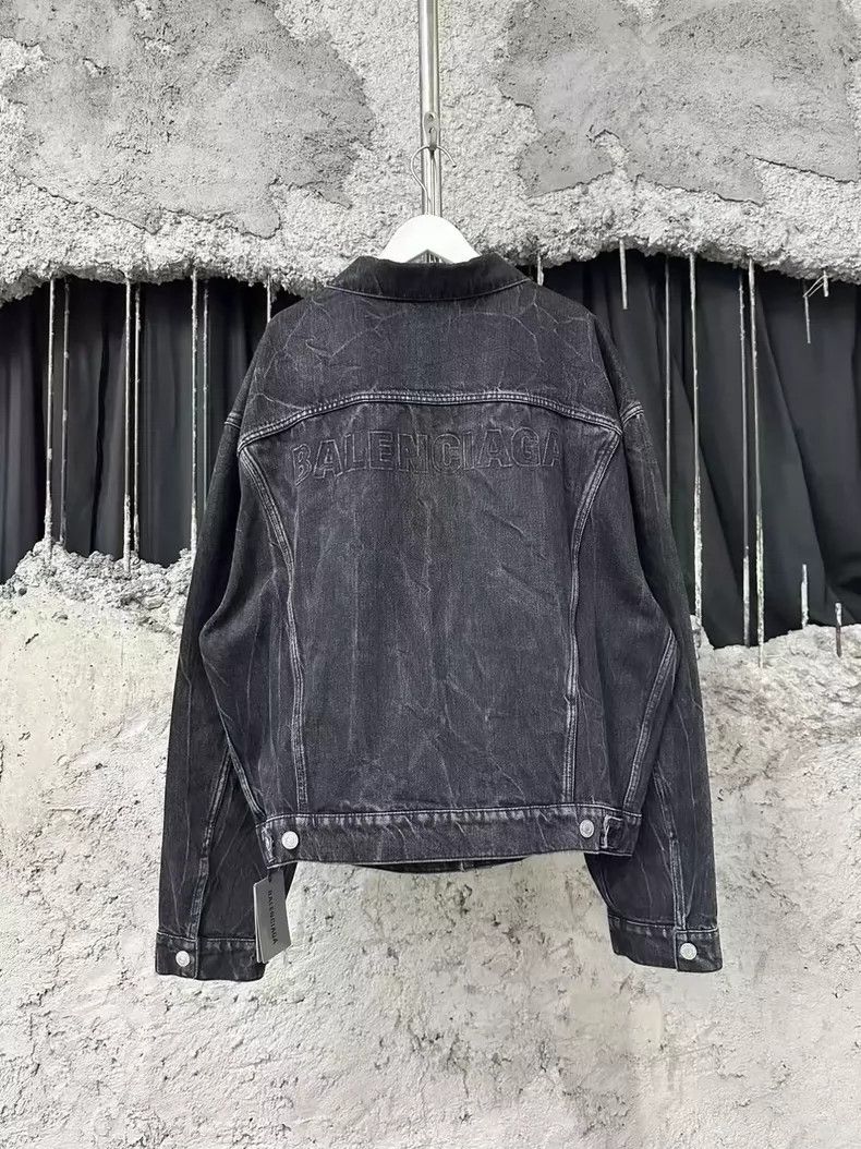 Balenciaga Balenciaga Black Gray Denim Jacket-yf Size US XXL / EU 58 / 5 - 2 Thumbnail