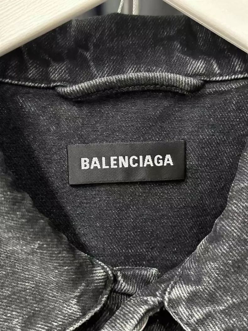 Balenciaga Balenciaga Black Gray Denim Jacket-yf Size US XXL / EU 58 / 5 - 6 Thumbnail
