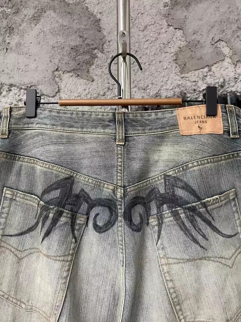 Balenciaga Balenciaga Dragon Pattern Denim Pants-yf Size US 26 / EU 42 - 4 Thumbnail