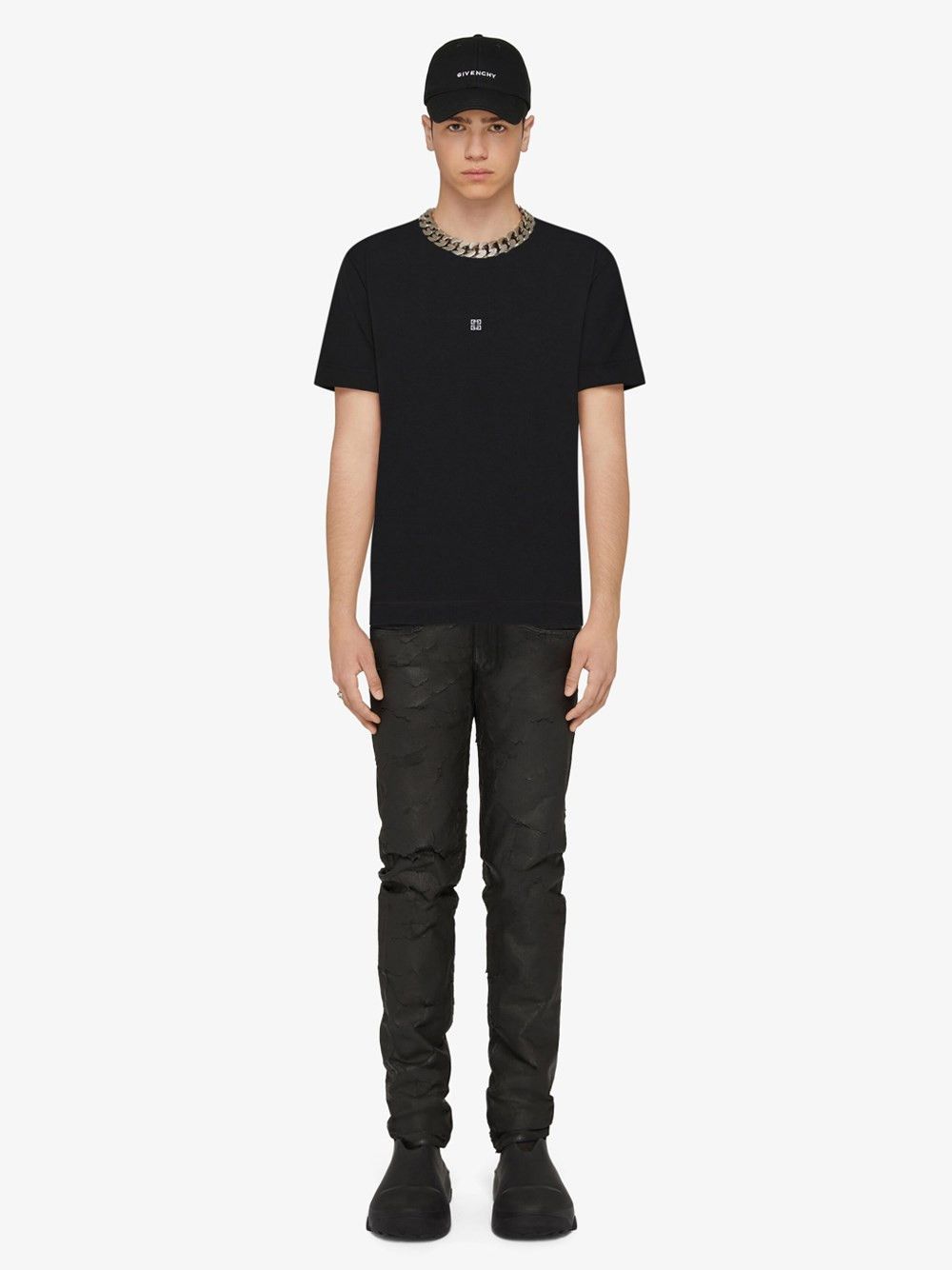 Givenchy Slim Fit T-Shirt With `4G` Detail Size US M / EU 48-50 / 2 - 2 Thumbnail