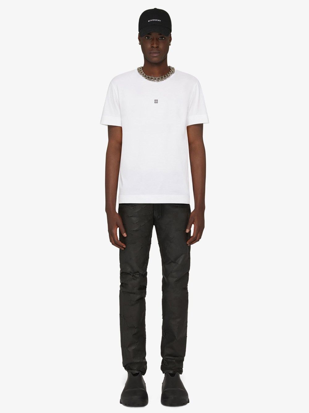 Givenchy Slim Fit T-Shirt With `4G` Detail Size US M / EU 48-50 / 2 - 2 Thumbnail