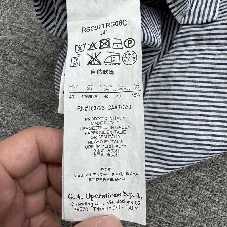Emporio Armani Giorgio Armani Striped Long Sleeve Shirt-yf Size US L / EU 52-54 / 3 - 4 Thumbnail