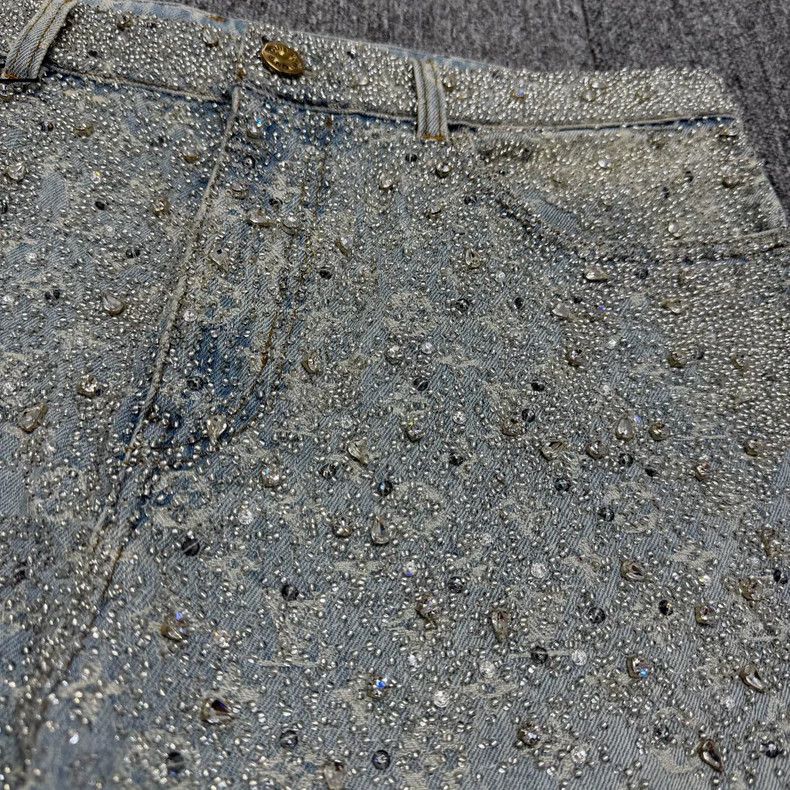 Louis Vuitton Louis Vuitton Denim Jeans with Rhinestones-yf Size US 38 / EU 54 - 3 Thumbnail