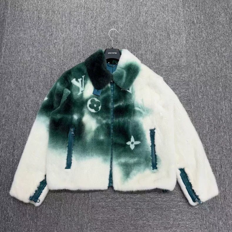 Louis Vuitton Louis Vuitton Blue Gradient Mink Jacket-yf Size US L / EU 52-54 / 3 - 2 Thumbnail