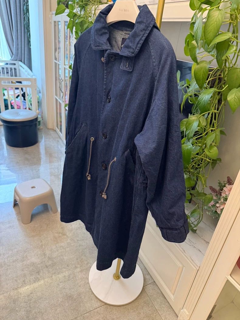 Kapital Denim Trench Coat with Adjustable Waist Drawstring-yf Size US M / EU 48-50 / 2 - 2 Thumbnail