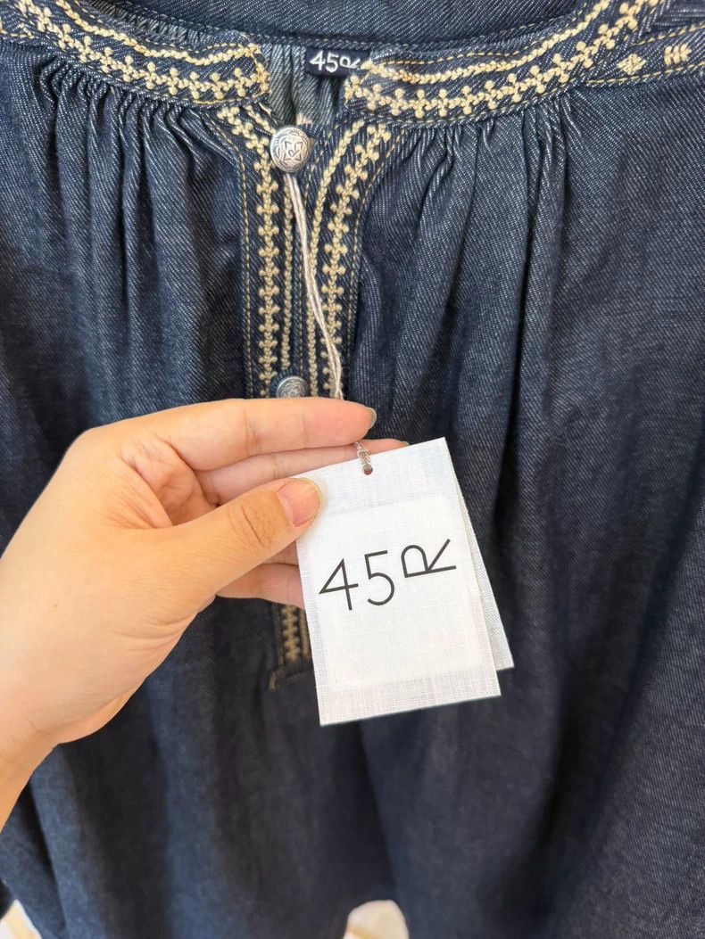 Kapital Blue Denim Top with Embroidery Detail-yf Size US M / EU 48-50 / 2 - 4 Thumbnail