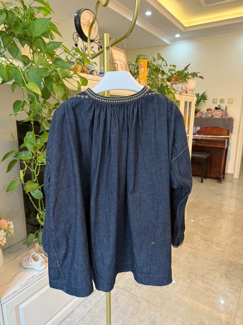 Kapital Blue Denim Top with Embroidery Detail-yf Size US M / EU 48-50 / 2 - 7 Thumbnail