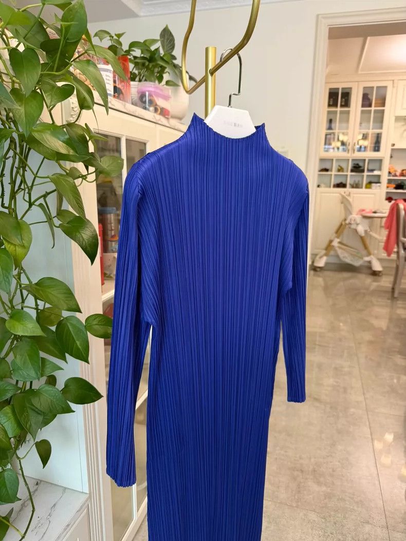 Issey Miyake Issey Miyake Blue Long Sleeve Dress-yf Size US M / EU 48-50 / 2 - 2 Thumbnail