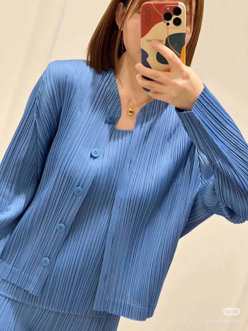 Issey Miyake Issey Miyake Blue Button-Up Cardigan-yf Size US L / EU 52-54 / 3 - 7 Thumbnail