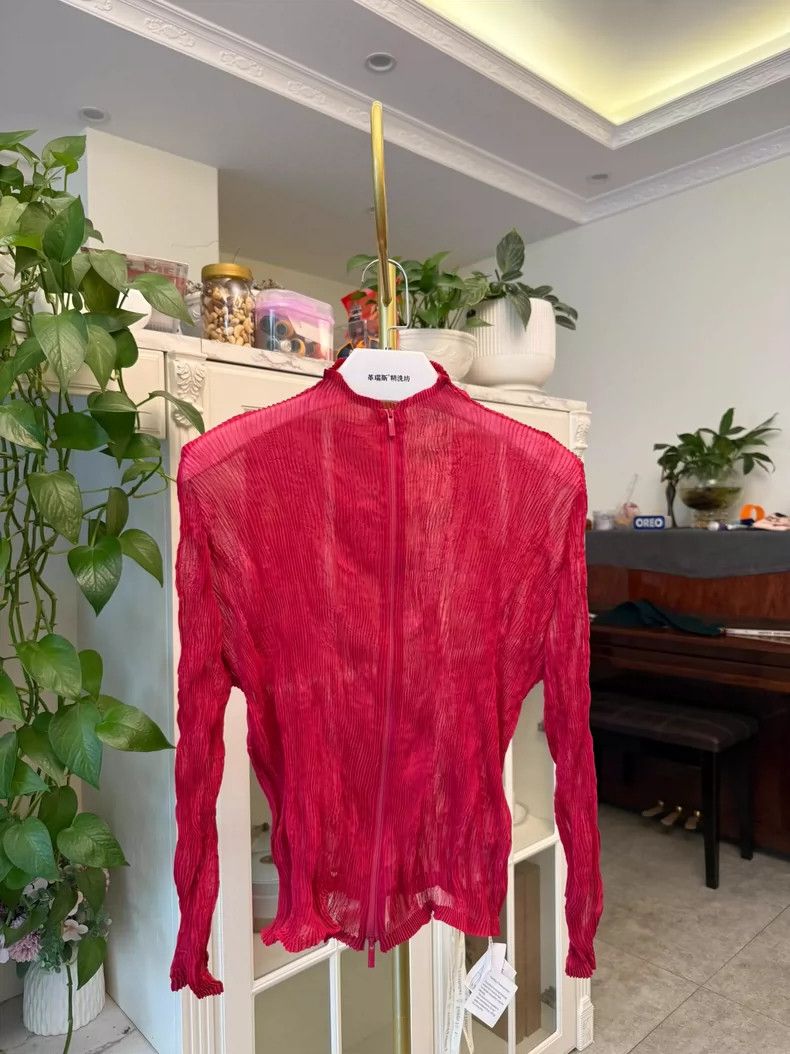 Issey Miyake Issey Miyake Red Long Sleeve Jacket-yf Size US M / EU 48-50 / 2 - 2 Thumbnail