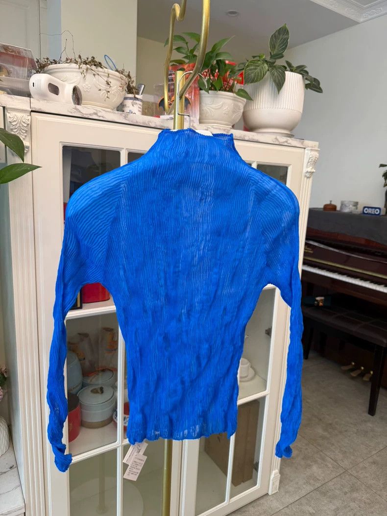 Issey Miyake Issey Miyake Blue Sheer Cardigan Sweater New-yf Size US M / EU 48-50 / 2 - 7 Thumbnail