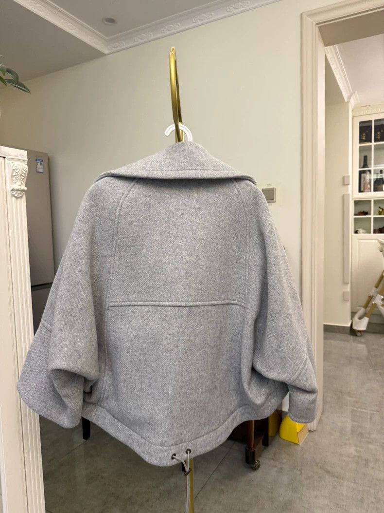Chloe Chloe Gray Wool Cape Coat Outerwear-yf Size US S / EU 44-46 / 1 - 6 Thumbnail