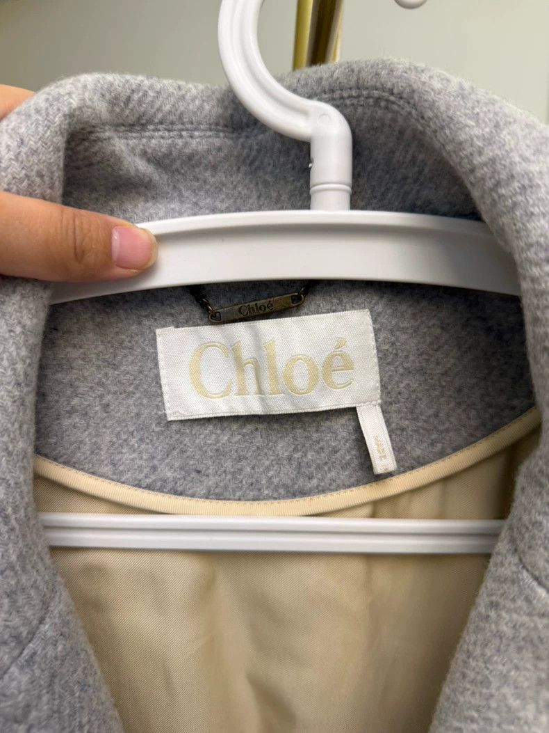 Chloe Chloe Gray Wool Cape Coat Outerwear-yf Size US S / EU 44-46 / 1 - 9 Thumbnail