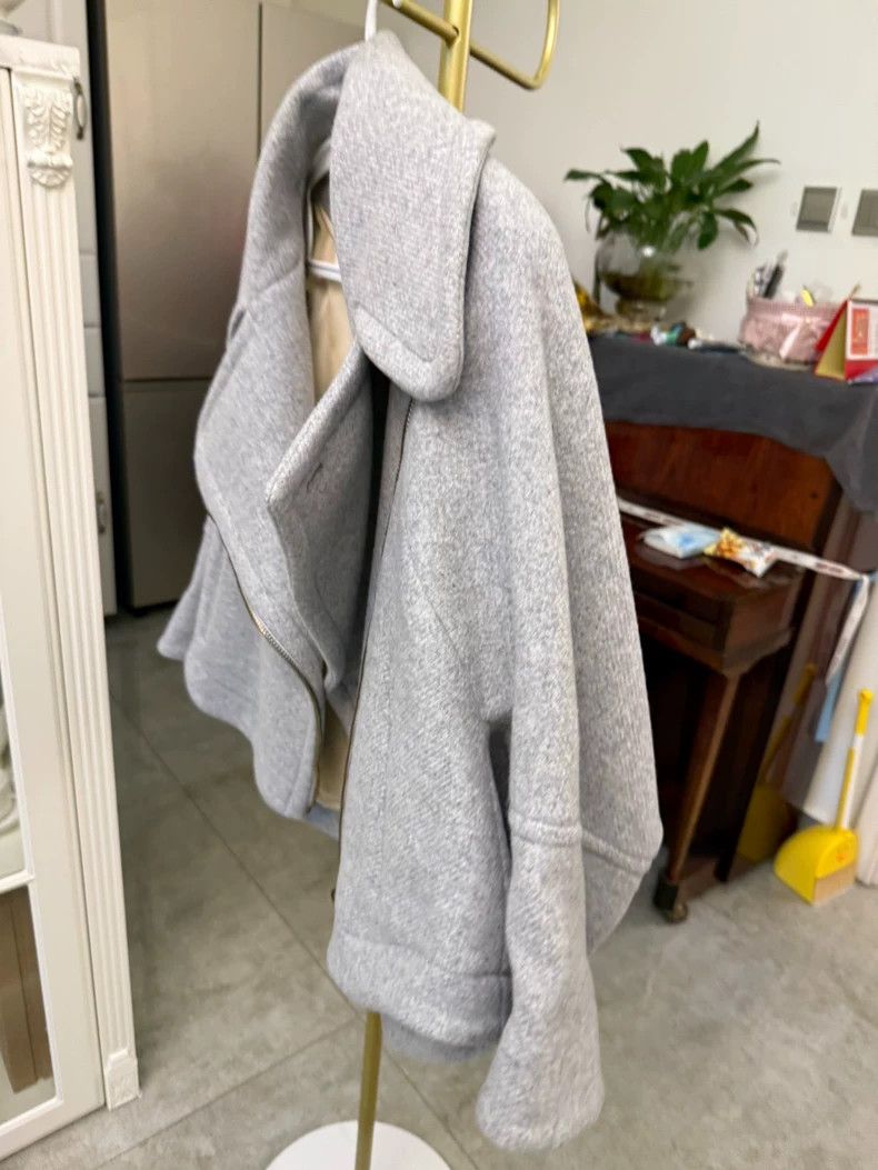 Chloe Chloe Gray Wool Cape Coat Outerwear-yf Size US S / EU 44-46 / 1 - 5 Thumbnail