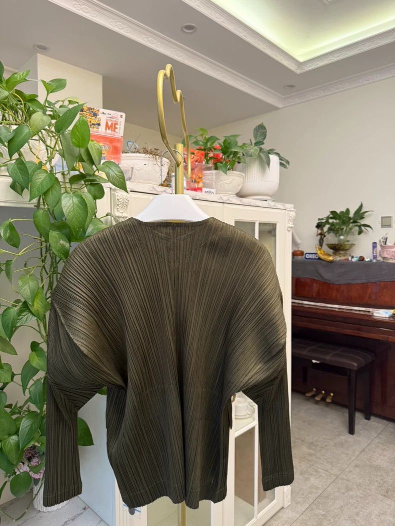 Issey Miyake Issey Miyake Zip Cardigan in Khaki Green-yf Size US M / EU 48-50 / 2 - 5 Thumbnail