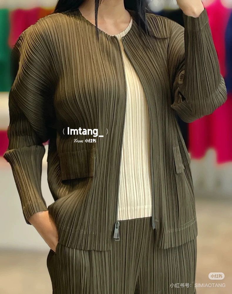 Issey Miyake Issey Miyake Zip Cardigan in Khaki Green-yf Size US M / EU 48-50 / 2 - 9 Thumbnail
