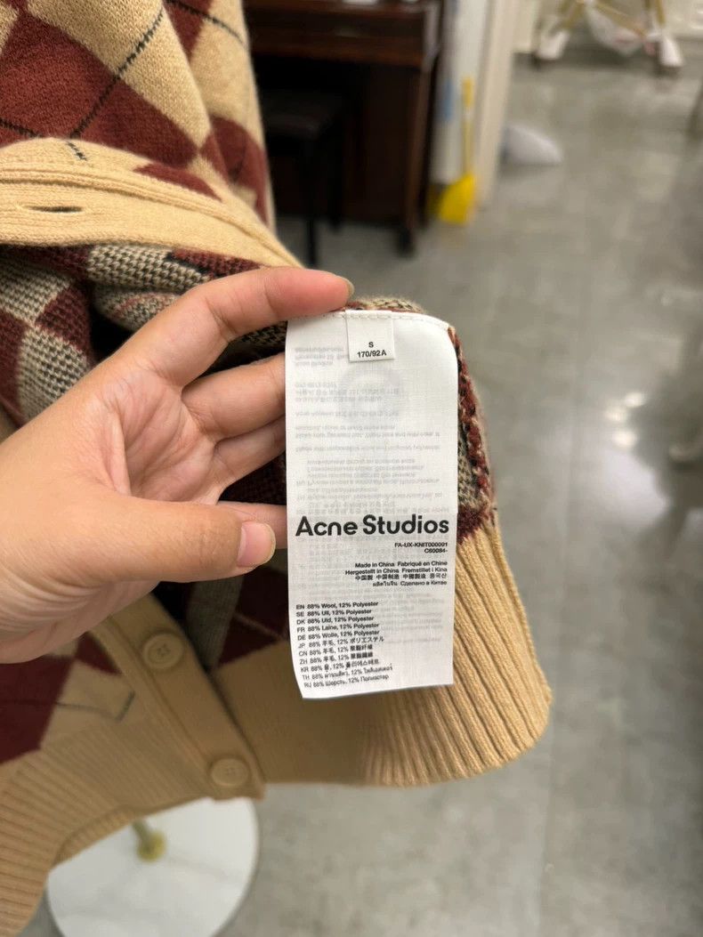 Acne Studios Acne Studios Argyle Pattern Cardigan Sweater-yf Size US S / EU 44-46 / 1 - 8 Thumbnail