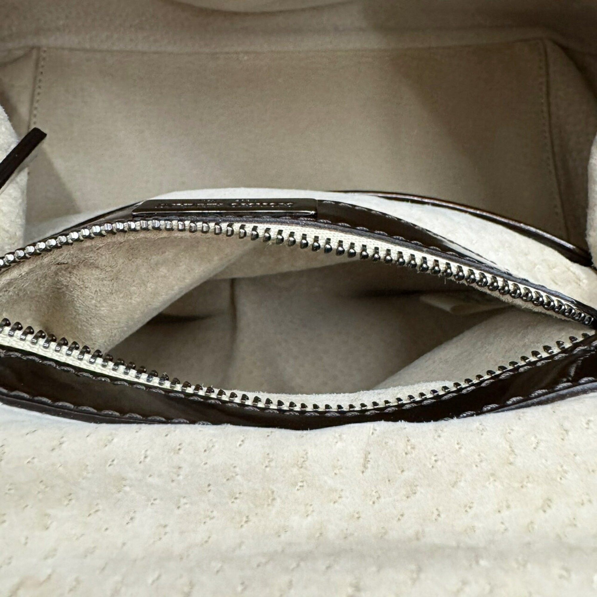 Giorgio Armani Giorgio Armani handbag enamel Gamaro brown patent ladies YGW559 Size ONE SIZE - 14 Thumbnail