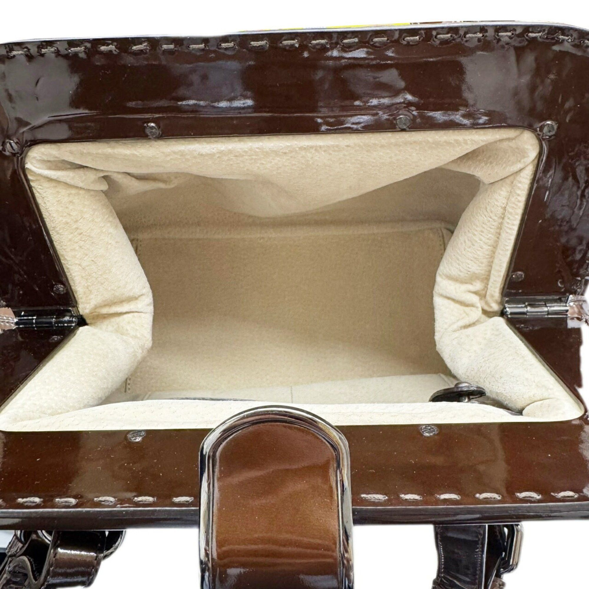 Giorgio Armani Giorgio Armani handbag enamel Gamaro brown patent ladies YGW559 Size ONE SIZE - 12 Thumbnail