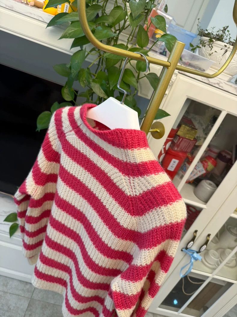 Dior Pink Striped Sweater with Bee Design-yf Size US M / EU 48-50 / 2 - 6 Thumbnail