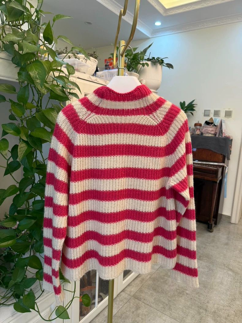 Dior Pink Striped Sweater with Bee Design-yf Size US M / EU 48-50 / 2 - 5 Thumbnail