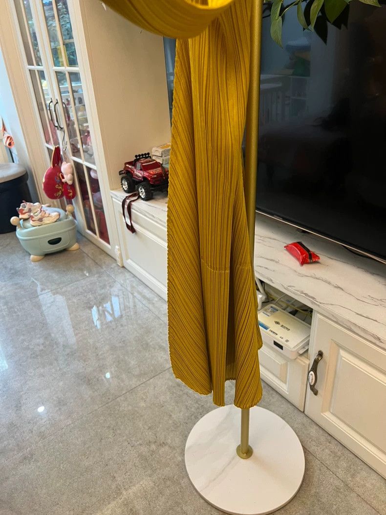 Issey Miyake Yellow Pleated Long Top Dress With Sleeves-yf Size US M / EU 48-50 / 2 - 2 Thumbnail