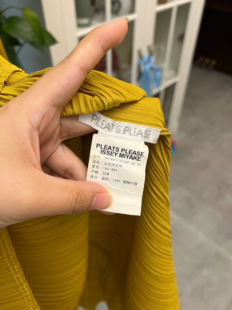 Issey Miyake Yellow Pleated Long Top Dress With Sleeves-yf Size US M / EU 48-50 / 2 - 4 Thumbnail