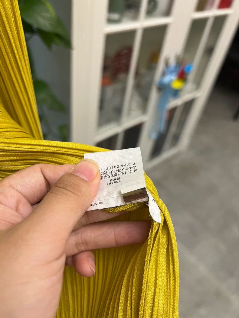 Issey Miyake Yellow Pleated Open Front Cardigan Jacket-yf Size US M / EU 48-50 / 2 - 4 Thumbnail