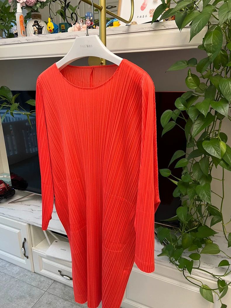 Issey Miyake Long Orange Dress Shirt with Slit-yf Size US M / EU 48-50 / 2 - 2 Thumbnail